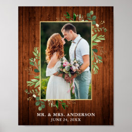 Eukalyptus Greenery Gold Wood Foto Poster