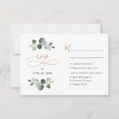 Eukalyptus Greenery Goldene Mahlzeiten RSVP Karte (Vorderseite)