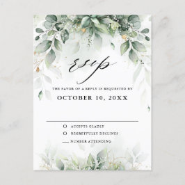 Eukalyptus Greenery Gum Botanical Wedding RSVP Postkarte