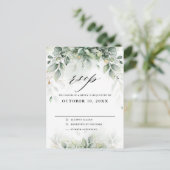 Eukalyptus Greenery Gum Botanical Wedding RSVP Postkarte (Stehend Vorderseite)