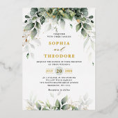 Eukalyptus Greenery Gum Botanische Hochzeit Folieneinladung (Vorderseite)