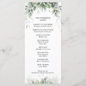 Eukalyptus Greenery Gum Botanische Hochzeit Programm (Rückseite)