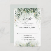 Eukalyptus Greenery Gum Botanische Hochzeit RSVP Karte (Vorne/Hinten)