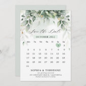 Eukalyptus Greenery Gum Botanischer Rustikaler Kal Save The Date (Vorne/Hinten)