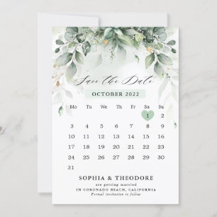 Eukalyptus Greenery Gum Botanischer Rustikaler Kal Save The Date