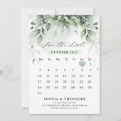 Eukalyptus Greenery Gum Botanischer Rustikaler Kal Save The Date (Vorderseite)