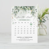 Eukalyptus Greenery Gum Botanischer Rustikaler Kal Save The Date (Stehend Vorderseite)