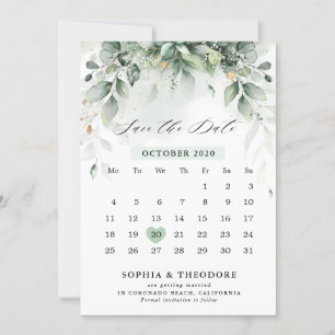 Eukalyptus Greenery Gum Botanischer Rustikaler Kal Save The Date