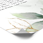 Eukalyptus Greenery Gum Botanisches Sitzdiagramm Poster (Ecke)