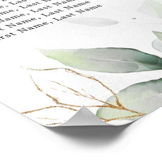 Eukalyptus Greenery Gum Botanisches Sitzdiagramm Poster (Ecke)