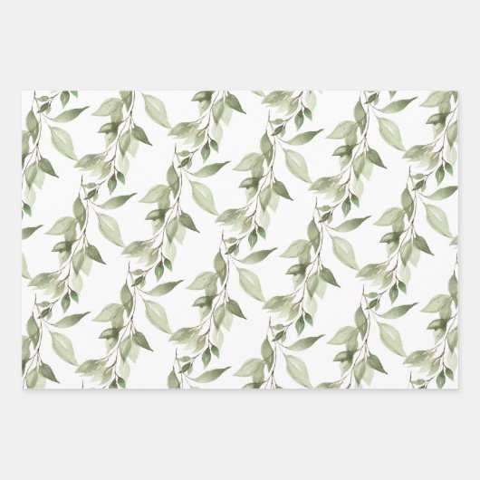 Eukalyptus Greenery Hanging Vines Geschenkpapier Set (Vorderseite)