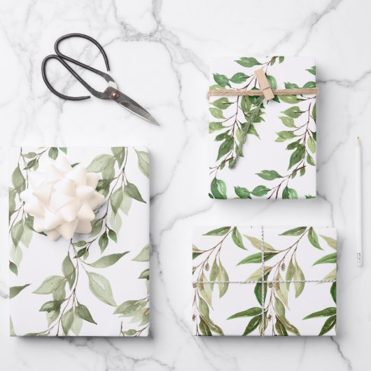 Eukalyptus Greenery Hanging Vines Geschenkpapier Set (Vorderseite)