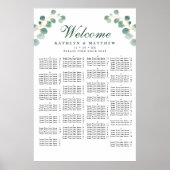 Eukalyptus Greenery Hochzeit Alphabetisches Sitzen Poster (Vorne)