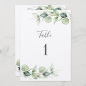 Eukalyptus Greenery Hochzeit Tischnummer 1 Sitzpla (Vorne/Hinten)