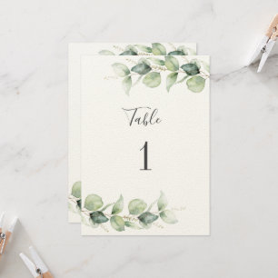 Eukalyptus Greenery Hochzeit Tischnummer 1 Sitzpla