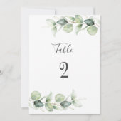 Eukalyptus Greenery Hochzeit Tischnummer 2 Sitzplä (Rückseite)