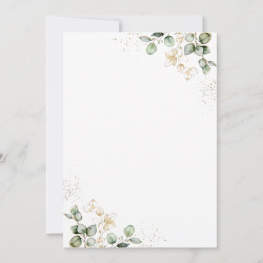 Eukalyptus Greenery Hochzeitsfeier Einladung (Rückseite)