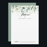 Eukalyptus Greenery Hochzeitshilfekarte Hinweiskarte<br><div class="desc">Diese Aquarell Eukalyptus Greenery Hochzeitsratgeber Karte ist perfekt für eine rustikale Hochzeit. Dieses künstlerische Design ist mit handgezeichnet, Aquarell eucalyptus grünen Blätter, inspirierend natürliche Schönheit. Diese Karten sind ideal für Hochzeiten, Brautparty, Babydusche, Graduiertenfest u.v.m. Personalisieren Sie die Karten mit den Namen der Braut und Bräutigam, den Eltern, die Sie werden...</div>