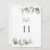 Eukalyptus Greenery Hochzeitssaison-Tischnummer (Vorderseite)