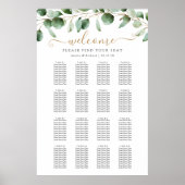 Eukalyptus Greenery Hochzeitssitzkarte 16 Tabelle Poster (Vorne)