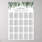 Eukalyptus Greenery Hochzeitssitzkarte 20 Tabelle Poster (Vorne)