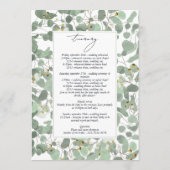 Eukalyptus Greenery Hochzeitstag Programm (Rückseite)