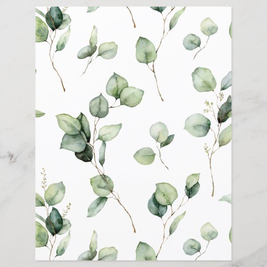 Eukalyptus Greenery Hochzeitstag und Willkommen (Rückseite)