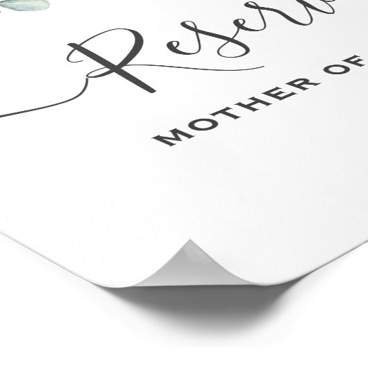 Eukalyptus Greenery Hochzeitszeichen Poster (Ecke)