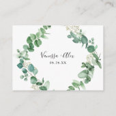 Eukalyptus Greenery Honeymoon oder Haushaltsfonds Begleitkarte (Rückseite)