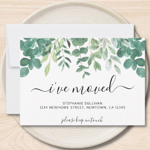 Eukalyptus Greenery Ich habe mich bewegt Ankündigung