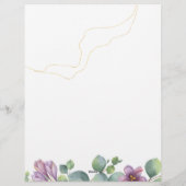 Eukalyptus Greenery Icon Wedding Itinerary Program Briefbogen (Rückseite)