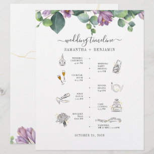 Eukalyptus Greenery Icon Wedding Itinerary Program Briefbogen