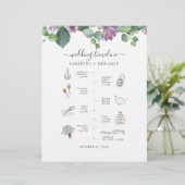 Eukalyptus Greenery Icon Wedding Itinerary Program Briefbogen (Stehend Vorderseite)