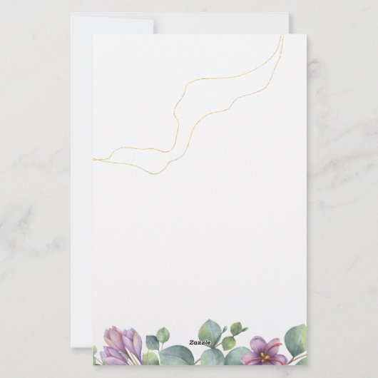 Eukalyptus Greenery Icon Wedding Itinerary Program Briefpapier (Rückseite)