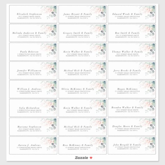 Eukalyptus Greenery Individual Address Labels (Blatt)