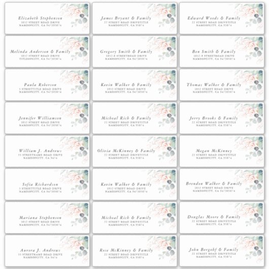 Eukalyptus Greenery Individual Address Labels (Vorderseite)