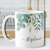 Eukalyptus Greenery Individuelle Name Kaffeetasse