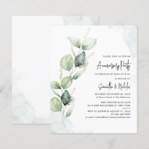Eukalyptus Greenery Jubiläum Party Einladung