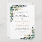 Eukalyptus greenery lavender script einladung (Vorderseite)