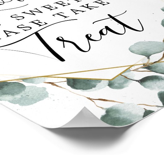 Eukalyptus Greenery Liebe ist ein süßes Lieblingsz Poster (Ecke)