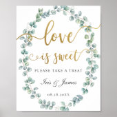 Eukalyptus Greenery Liebe ist Sweet Nehmen Sie ein Poster (Vorne)