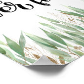 Eukalyptus Greenery Liebe Versage nie Poster (Ecke)
