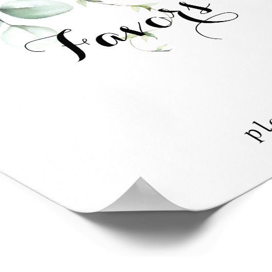 Eukalyptus Greenery Lieblingszeichen Poster (Ecke)