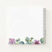 Eukalyptus Greenery Lila Wedding Guest Book Notizblock (Rückseite)