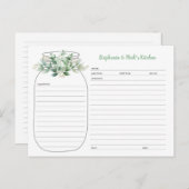 Eukalyptus Greenery Mason Jar Recipe Cards Ankündigungspostkarte (Vorne/Hinten)