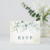 Eukalyptus Greenery Meal Choice Wedding RSVP Einladungspostkarte (Stehend Vorderseite)