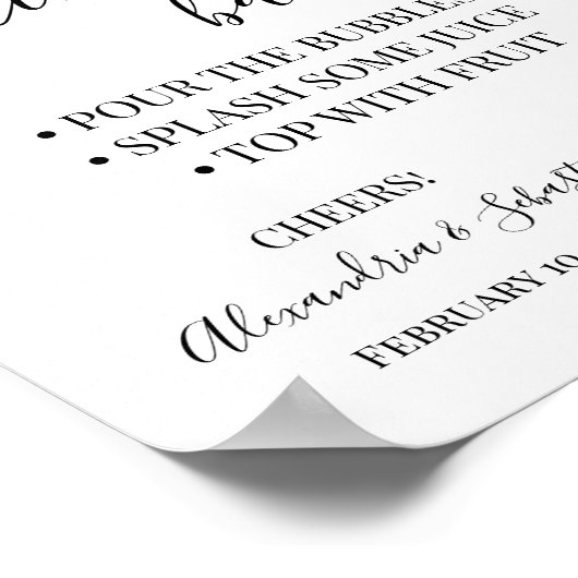 Eukalyptus Greenery Mimosa Bar Brautparty Signing Poster (Ecke)