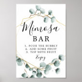Eukalyptus Greenery Mimosa Bar Sign Poster (Vorne)
