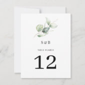 Eukalyptus Greenery Minimal Wedding Tischnummer (Rückseite)