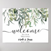 Eukalyptus Greenery Minimal Wedding Willkommenszei Poster (Vorne)